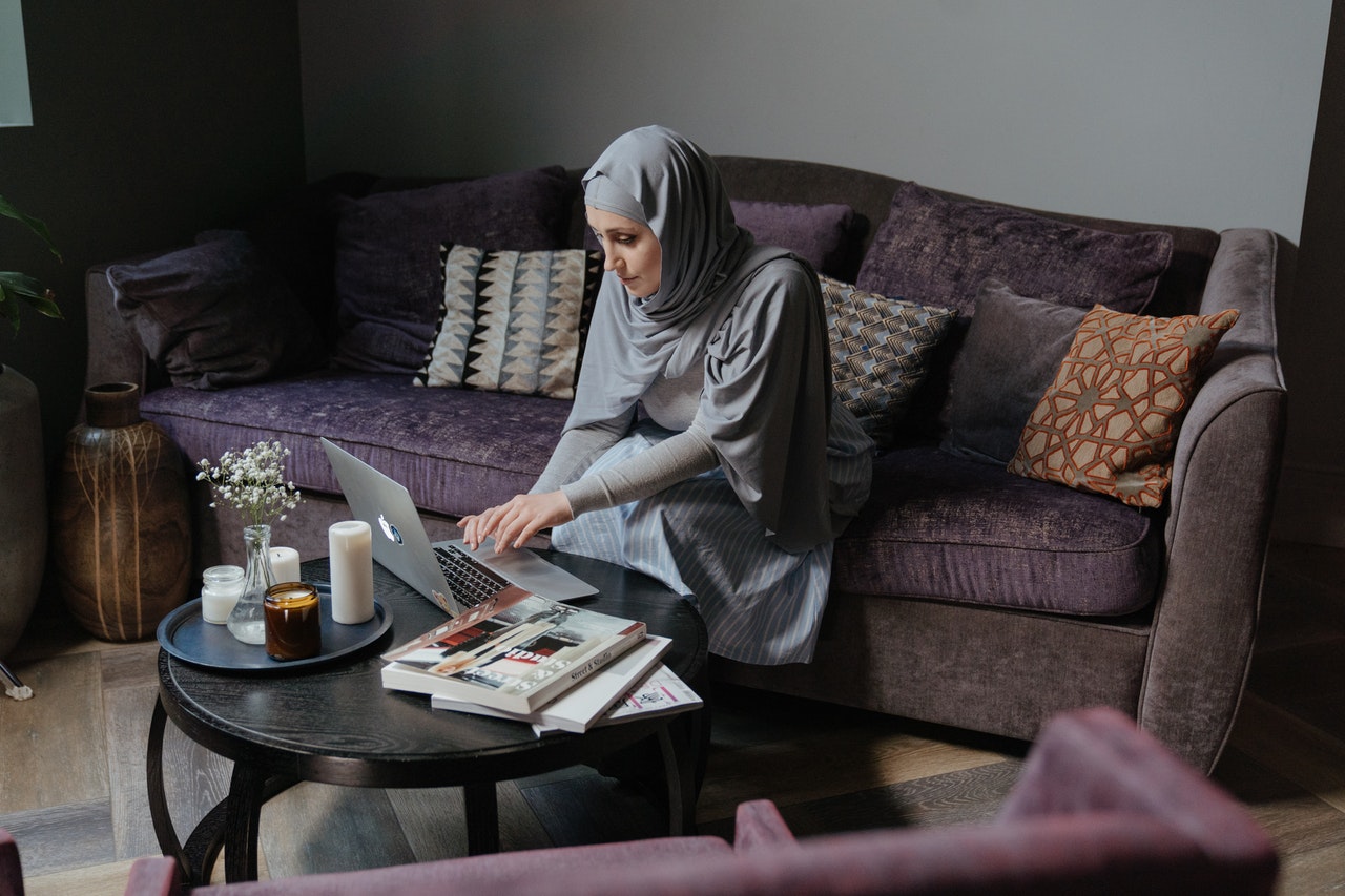 woman working from home