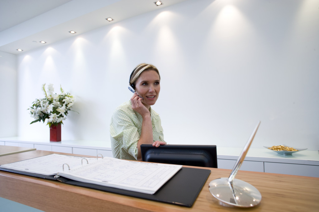 woman in reception